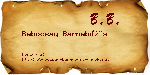 Babocsay Barnabás névjegykártya
