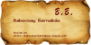 Babocsay Barnabás névjegykártya