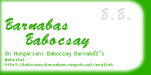 barnabas babocsay business card